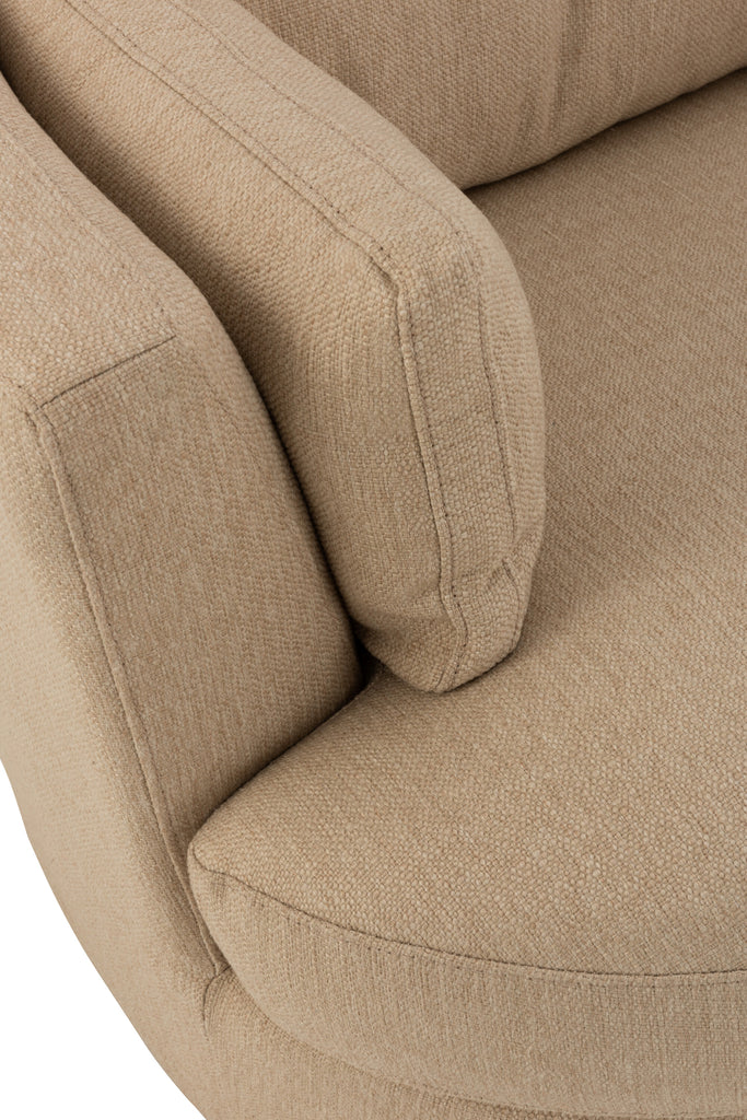 Chair Swivel Wood/Textile Beige - Majorr