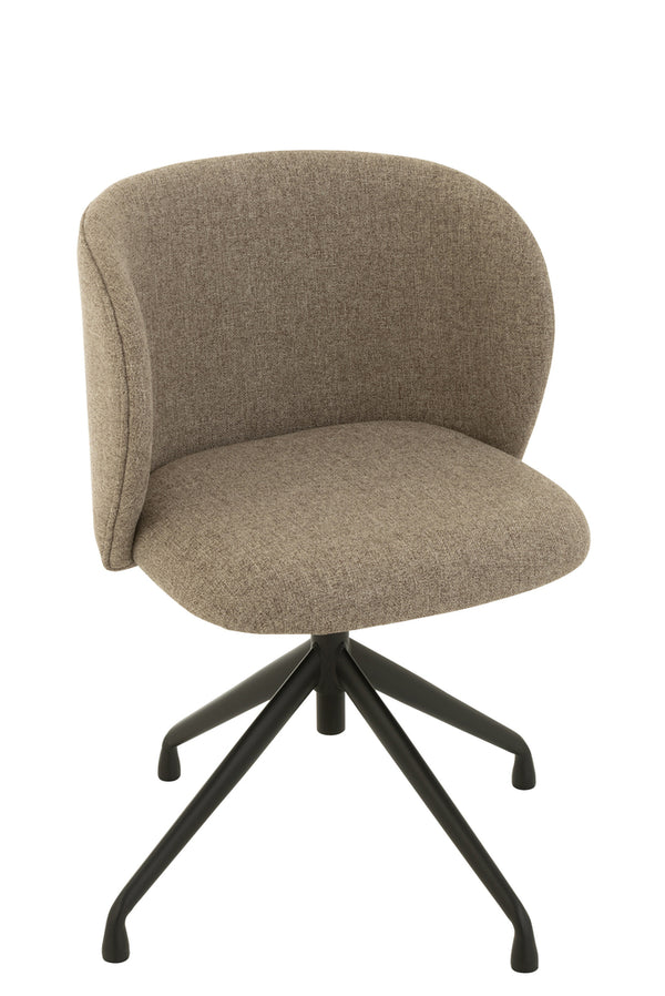 Chair Turn/Up/Down Linen Dark Brown/Beige - Majorr