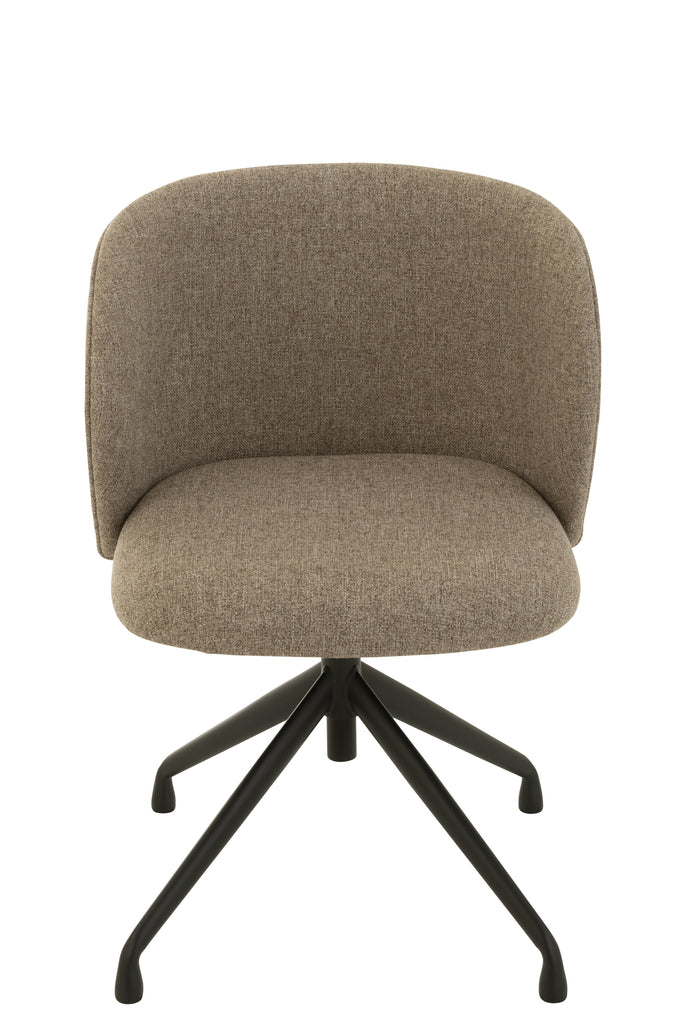 Chair Turn/Up/Down Linen Dark Brown/Beige - Majorr