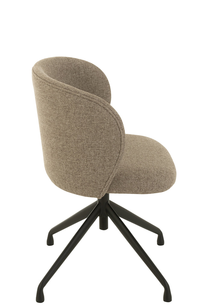 Chair Turn/Up/Down Linen Dark Brown/Beige - Majorr