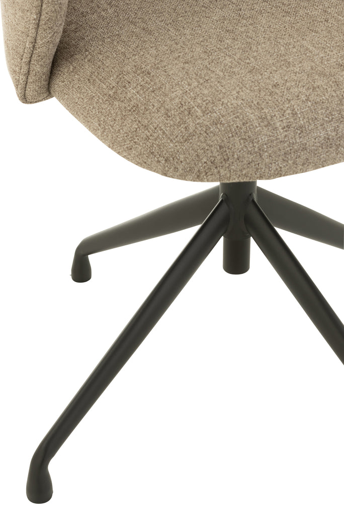 Chair Turn/Up/Down Linen Dark Brown/Beige - Majorr