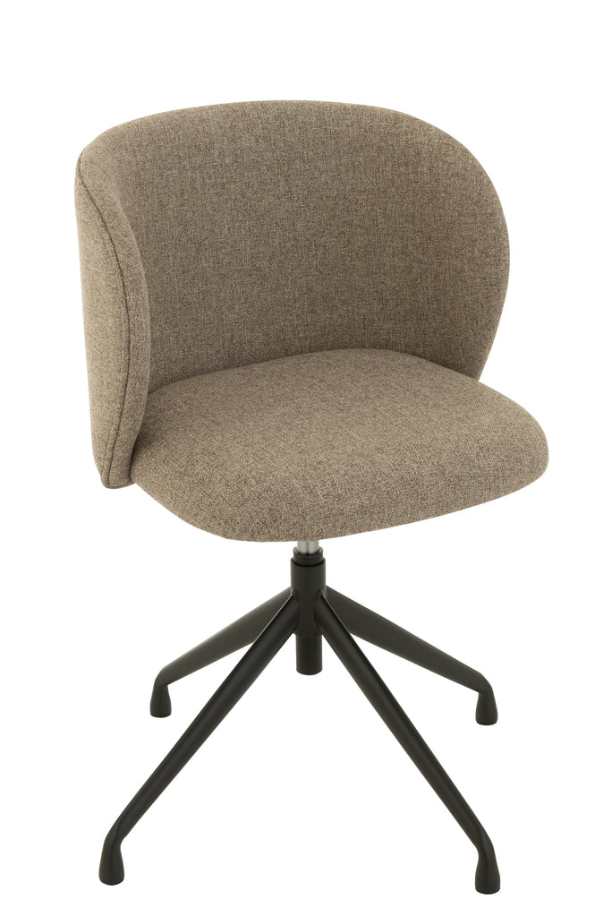 Chair Turn/Up/Down Linen Dark Brown/Beige - Majorr