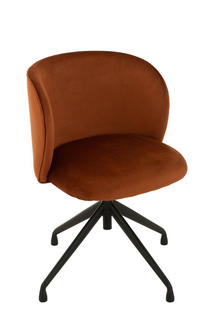 Chair Turn/Up/Down Velvet Dark Orange - Majorr