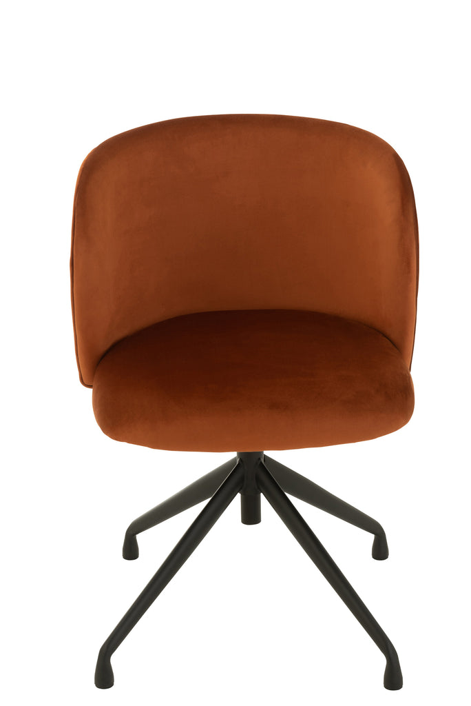 Chair Turn/Up/Down Velvet Dark Orange - Majorr