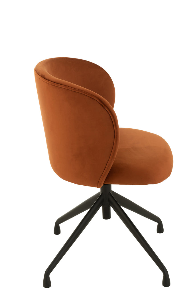 Chair Turn/Up/Down Velvet Dark Orange - Majorr