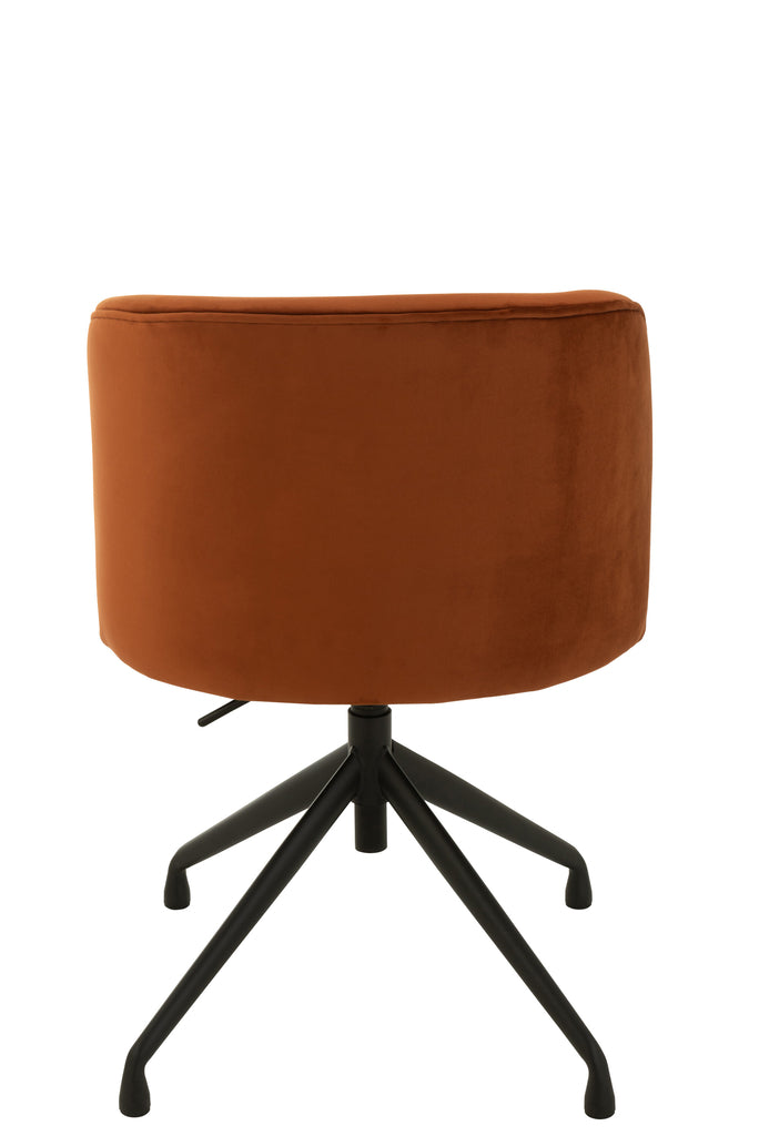 Chair Turn/Up/Down Velvet Dark Orange - Majorr