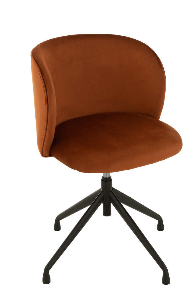 Chair Turn/Up/Down Velvet Dark Orange - Majorr