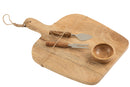 Cheese Board+Knife+Bowl Mango Wood Natural/White - Majorr