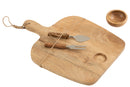 Cheese Board+Knife+Bowl Mango Wood Natural/White - Majorr