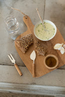 Cheese Board+Knife+Bowl Mango Wood Natural/White - Majorr
