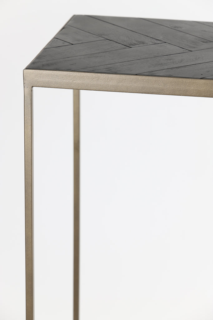 Pillar S/2 33x33x80+38x38x100 cm CHISA wood black-ant bronze - Majorr