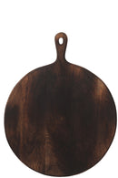 Chopping Board Round Wood Dark Brown Large - Majorr