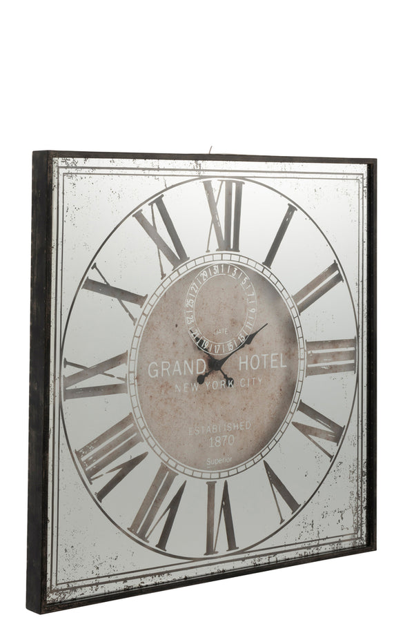 Clock Square Hotel Mirror Grey - Majorr