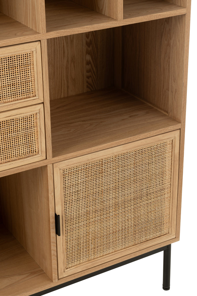 Closet Compartments Mdf/Metal Natural/Black - Majorr