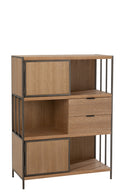 Closet Different Compartments Wood/Metal Natural - Majorr