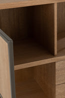 Closet Different Compartments Wood/Metal Natural - Majorr