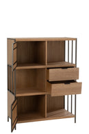 Closet Different Compartments Wood/Metal Natural - Majorr
