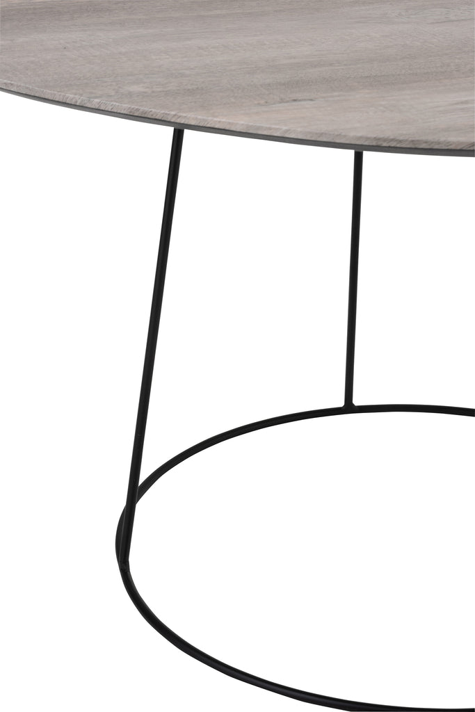 Coffee Table Oval Distorted Mdf/Iron Natural/Black Small - Majorr