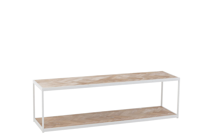 Coffee Table Zigzag Wood/Metal Natural/White - Majorr