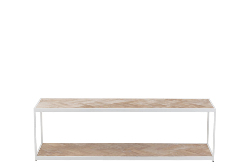 Coffee Table Zigzag Wood/Metal Natural/White - Majorr