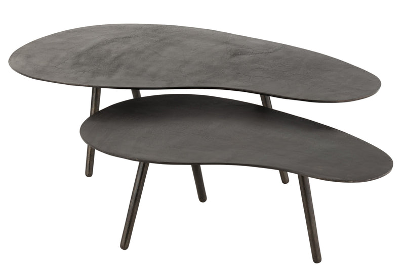 Coffee Table Drop Aluminium/Iron Black Large - Majorr