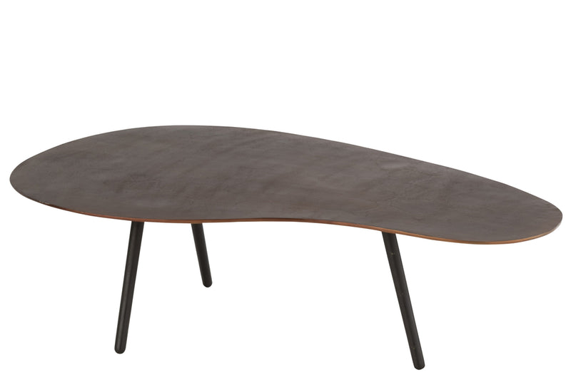 Coffee Table Drop Aluminium/Iron Brown Large - Majorr