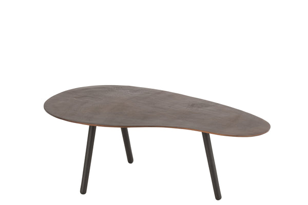 Coffee Table Drop Aluminium/Iron Brown Small - Majorr