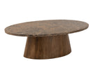 Coffee Table Oval Marble/Mango Wood Brown - Majorr