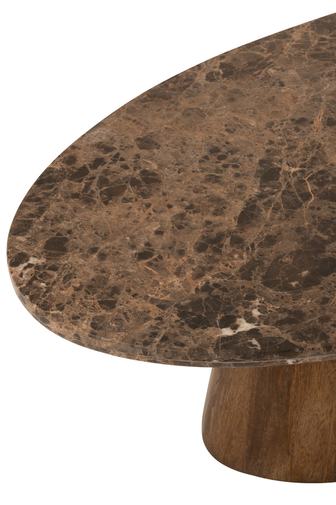Coffee Table Oval Marble/Mango Wood Brown - Majorr