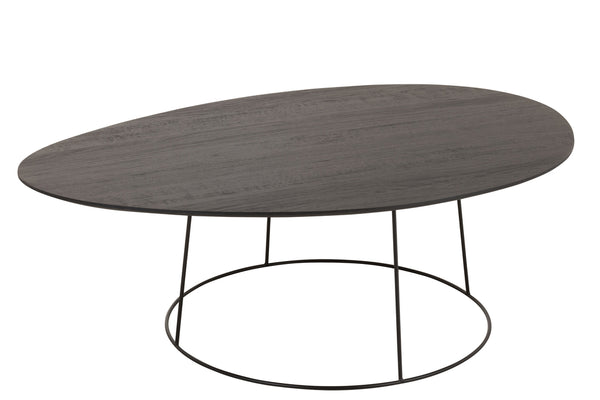 Coffee Table Oval Wood/Metal D Br - Majorr