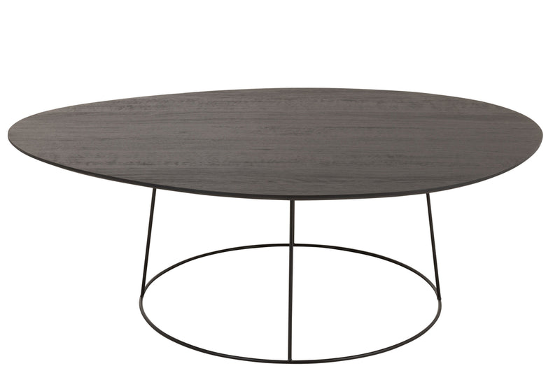 Coffee Table Oval Wood/Metal D Br - Majorr