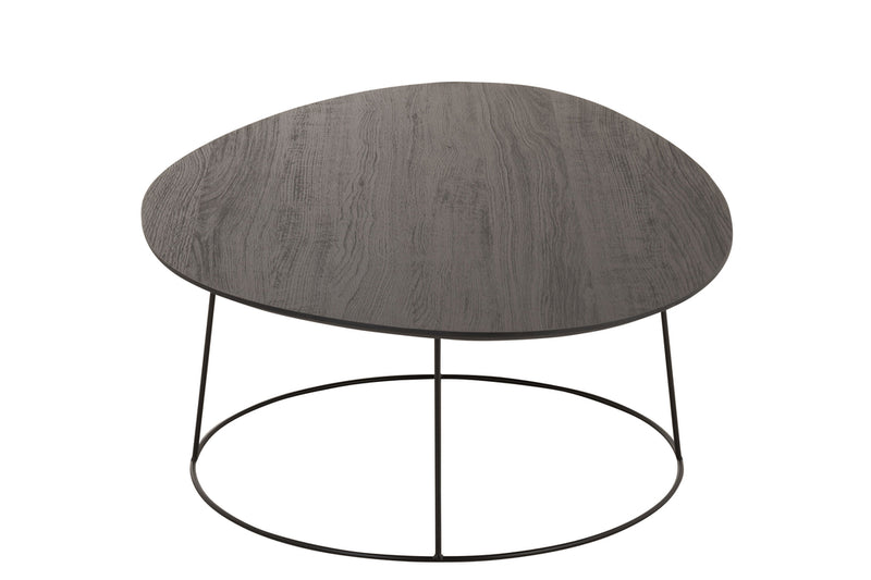 Coffee Table Oval Wood/Metal D Br - Majorr