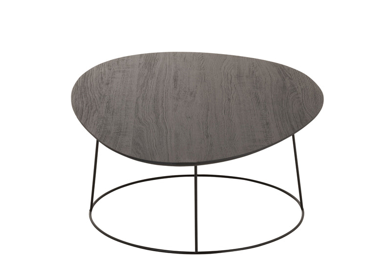 Coffee Table Oval Wood/Metal D Br - Majorr