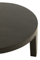 Coffee Table Round Mango Wood Matt Black - Majorr