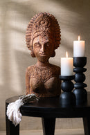 Coffee Table Round Mango Wood Matt Black - Majorr