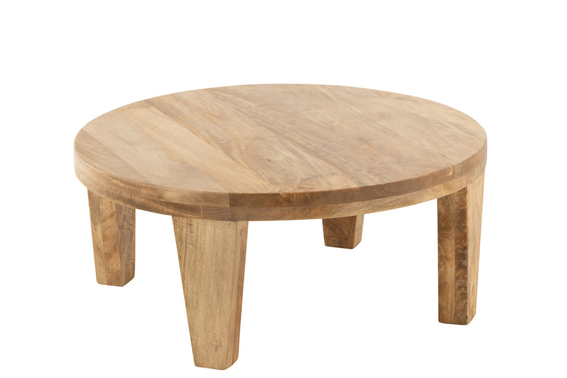 Coffee Table Round Mango Wood Natural - Majorr