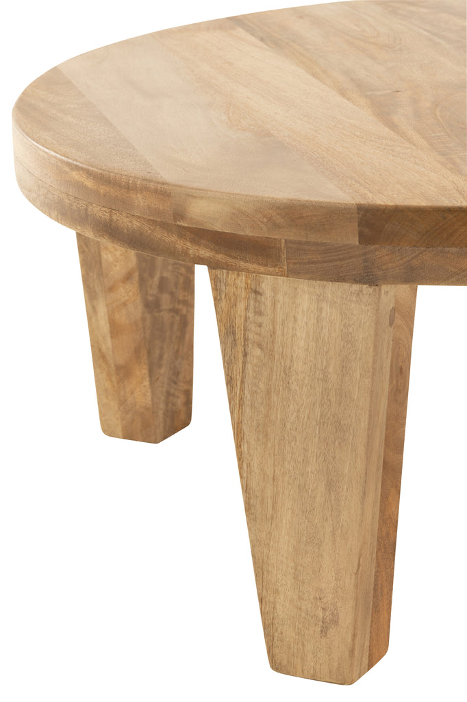 Coffee Table Round Mango Wood Natural - Majorr