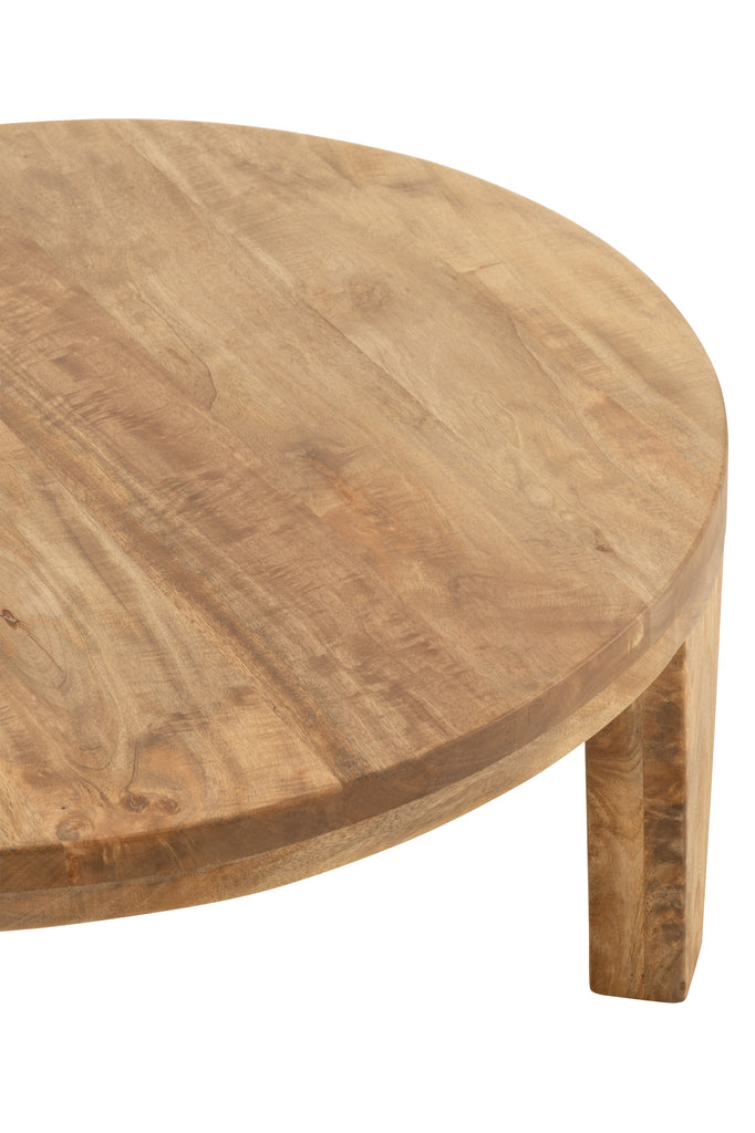 Coffee Table Round Mango Wood Natural - Majorr