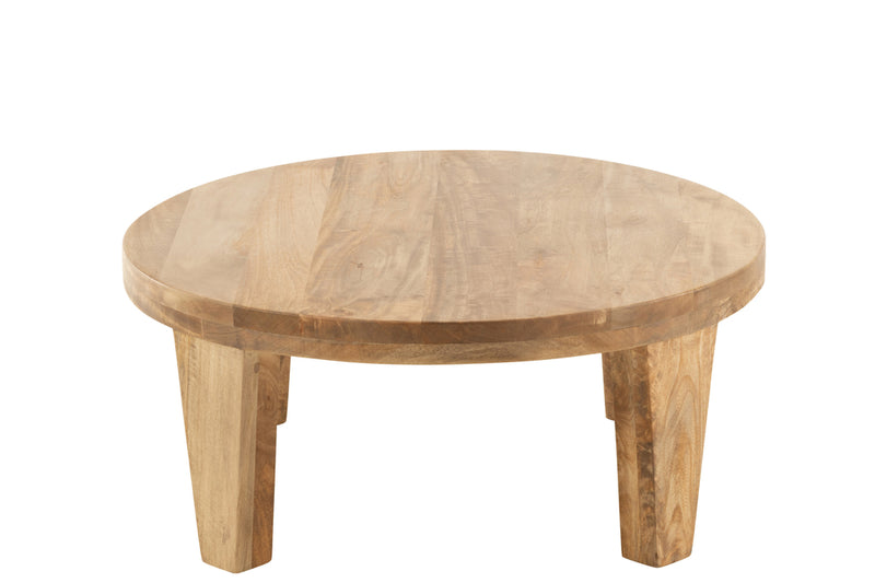 Coffee Table Round Mango Wood Natural - Majorr