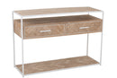 Console Zigzag 2 Drawers Wood/Metal Natural/White - Majorr