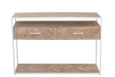 Console Zigzag 2 Drawers Wood/Metal Natural/White - Majorr