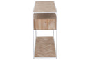 Console Zigzag 2 Drawers Wood/Metal Natural/White - Majorr