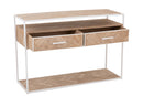 Console Zigzag 2 Drawers Wood/Metal Natural/White - Majorr