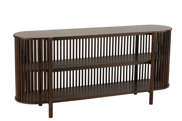 Console 2 Shelves Conie Mango Wood Dark Brown - Majorr