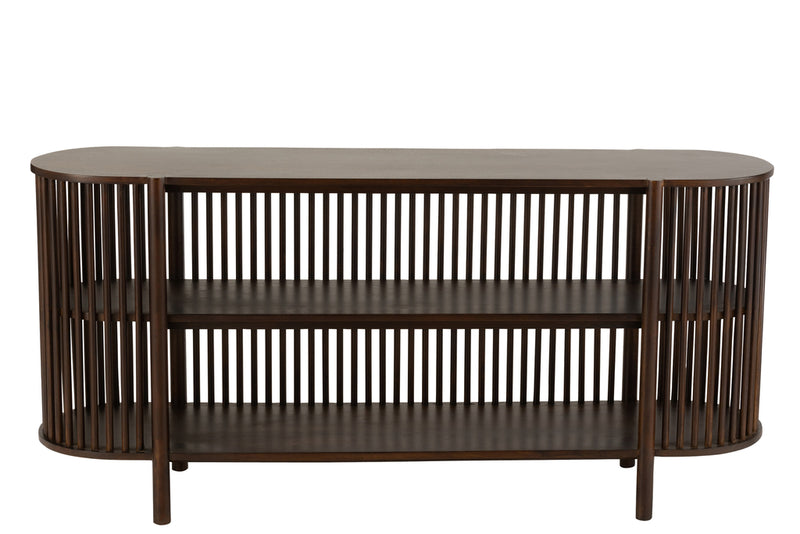 Console 2 Shelves Conie Mango Wood Dark Brown - Majorr