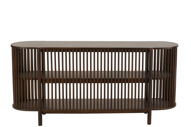 Console 2 Shelves Conie Mango Wood Dark Brown - Majorr