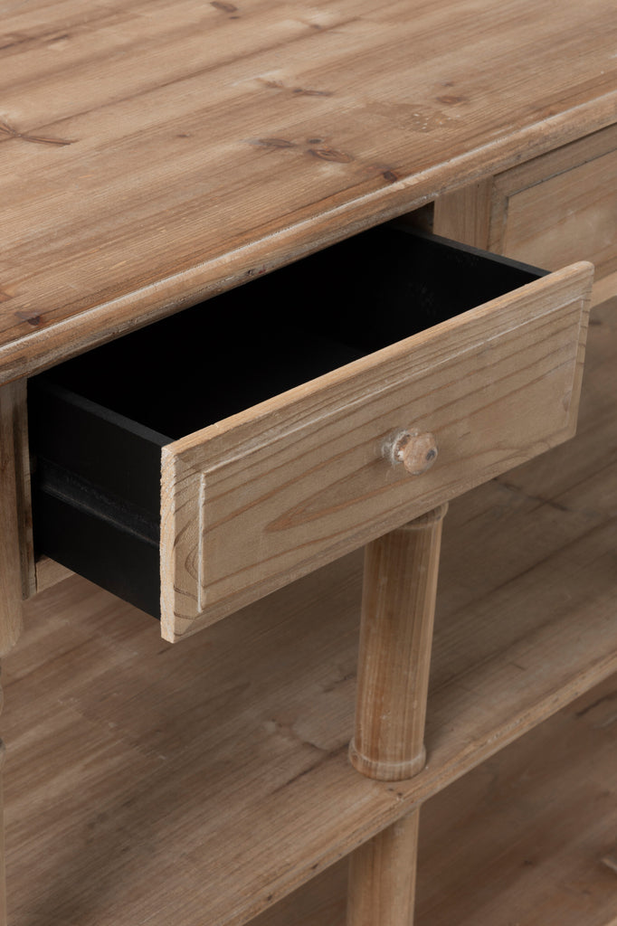 Console 6 Drawers Wood Natural - Majorr