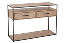 Console Zigzag 2 Drawers Wood/Metal Natural/Black - Majorr