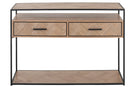 Console Zigzag 2 Drawers Wood/Metal Natural/Black - Majorr