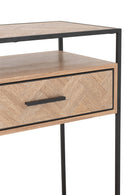 Console Zigzag 2 Drawers Wood/Metal Natural/Black - Majorr